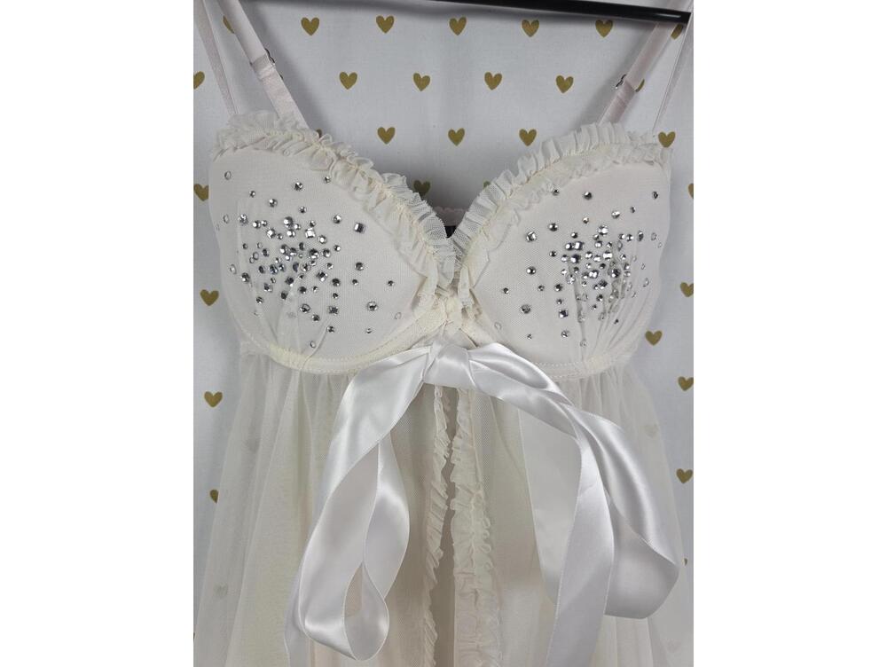 Victorias Secret SEXY LITTLE THINGS Bling Studded Babydoll Nightie Sheer 34B - Picture 2 of 7
